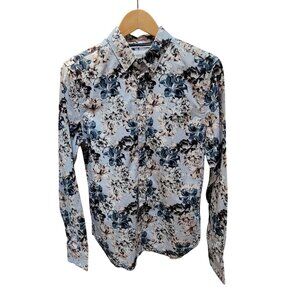 Denim & Flower Ricky Singh Mens Floral Long Sleeve Button-Up Shirt 100% Cotton C